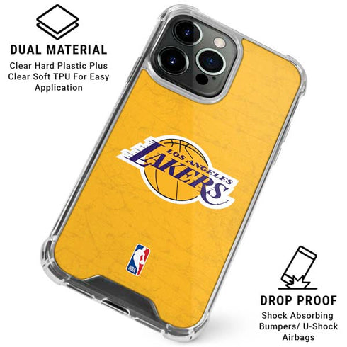 NBA Los Angeles Lakers Distressed iPhone 15 Pro Clear Case